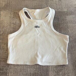 Alo Aspire Cropped Tank in White